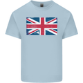 Distressed Union Jack Flag Great Britain Kids T-Shirt Childrens Light Blue