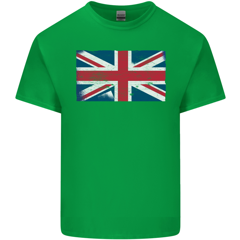 Distressed Union Jack Flag Great Britain Mens Cotton T-Shirt Tee Top Irish Green