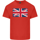 Distressed Union Jack Flag Great Britain Mens Cotton T-Shirt Tee Top Red