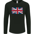 Distressed Union Jack Flag Great Britain Mens Long Sleeve T-Shirt Black