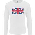 Distressed Union Jack Flag Great Britain Mens Long Sleeve T-Shirt White