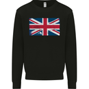 Distressed Union Jack Flag Great Britain Mens Sweatshirt Jumper Black