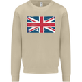 Distressed Union Jack Flag Great Britain Mens Sweatshirt Jumper Sand