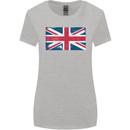 Distressed Union Jack Flag Great Britain Womens Wider Cut T-Shirt Sports Grey