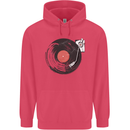 Distressed Vinyl Turntable DJ DJing Childrens Kids Hoodie Heliconia