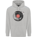 Distressed Vinyl Turntable DJ DJing Childrens Kids Hoodie Sports Grey