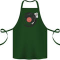 Distressed Vinyl Turntable DJ DJing Cotton Apron 100% Organic Forest Green