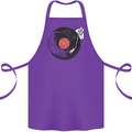 Distressed Vinyl Turntable DJ DJing Cotton Apron 100% Organic Purple