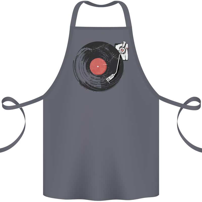 Distressed Vinyl Turntable DJ DJing Cotton Apron 100% Organic Steel