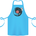 Distressed Vinyl Turntable DJ DJing Cotton Apron 100% Organic Turquoise