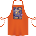 Diver Same Planet Different World Cotton Apron 100% Organic Orange