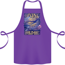 Diver Same Planet Different World Cotton Apron 100% Organic Purple