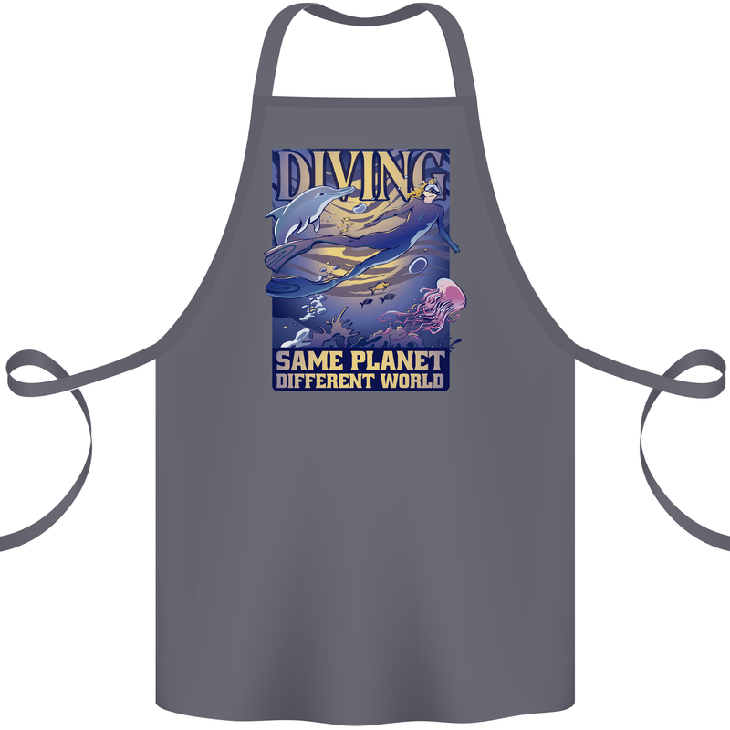 Diver Same Planet Different World Cotton Apron 100% Organic Steel