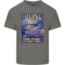 Diver Same Planet Different World Kids T-Shirt Childrens Charcoal