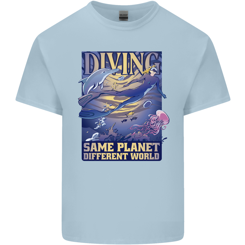 Diver Same Planet Different World Kids T-Shirt Childrens Light Blue