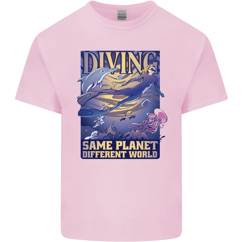 Diver Same Planet Different World Kids T-Shirt Childrens Light Pink