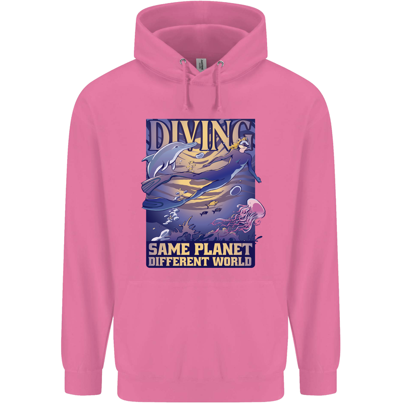 Diver Same Planet Different World Mens 80% Cotton Hoodie Azelea