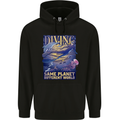 Diver Same Planet Different World Mens 80% Cotton Hoodie Black