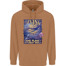 Diver Same Planet Different World Mens 80% Cotton Hoodie Caramel Latte