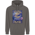 Diver Same Planet Different World Mens 80% Cotton Hoodie Charcoal