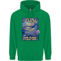 Diver Same Planet Different World Mens 80% Cotton Hoodie Irish Green