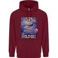 Diver Same Planet Different World Mens 80% Cotton Hoodie Maroon
