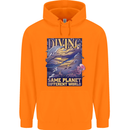 Diver Same Planet Different World Mens 80% Cotton Hoodie Orange