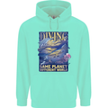 Diver Same Planet Different World Mens 80% Cotton Hoodie Peppermint