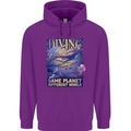 Diver Same Planet Different World Mens 80% Cotton Hoodie Purple
