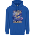 Diver Same Planet Different World Mens 80% Cotton Hoodie Royal Blue