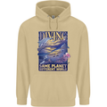 Diver Same Planet Different World Mens 80% Cotton Hoodie Sand