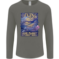 Diver Same Planet Different World Mens Long Sleeve T-Shirt Charcoal