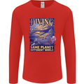 Diver Same Planet Different World Mens Long Sleeve T-Shirt Red