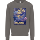 Diver Same Planet Different World Mens Sweatshirt Jumper Charcoal