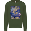 Diver Same Planet Different World Mens Sweatshirt Jumper Forest Green