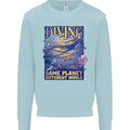 Diver Same Planet Different World Mens Sweatshirt Jumper Light Blue