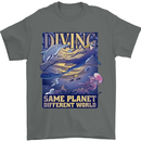 Diver Same Planet Different World Mens T-Shirt Cotton Gildan Charcoal