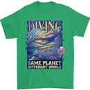 Diver Same Planet Different World Mens T-Shirt Cotton Gildan Irish Green