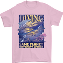 Diver Same Planet Different World Mens T-Shirt Cotton Gildan Light Pink