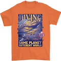 Diver Same Planet Different World Mens T-Shirt Cotton Gildan Orange