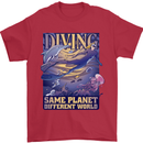 Diver Same Planet Different World Mens T-Shirt Cotton Gildan Red