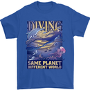 Diver Same Planet Different World Mens T-Shirt Cotton Gildan Royal Blue