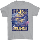 Diver Same Planet Different World Mens T-Shirt Cotton Gildan Sports Grey