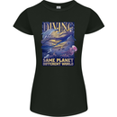 Diver Same Planet Different World Womens Petite Cut T-Shirt Black