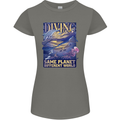 Diver Same Planet Different World Womens Petite Cut T-Shirt Charcoal