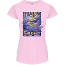 Diver Same Planet Different World Womens Petite Cut T-Shirt Light Pink