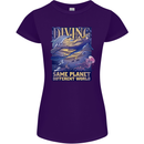 Diver Same Planet Different World Womens Petite Cut T-Shirt Purple