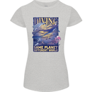 Diver Same Planet Different World Womens Petite Cut T-Shirt Sports Grey