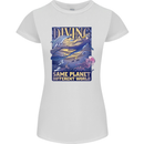 Diver Same Planet Different World Womens Petite Cut T-Shirt White