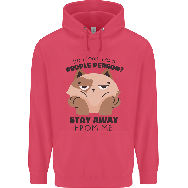 Do I Look Like a People Person Funny Cat Childrens Kids Hoodie Heliconia
